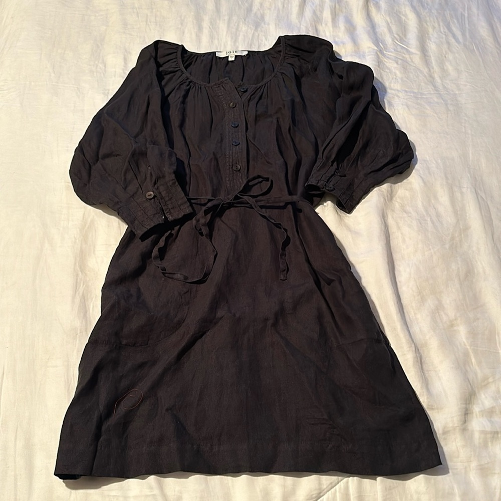 Joie 100% linen black dress. Size M